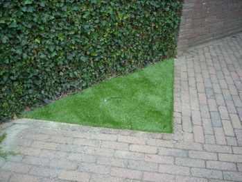 Klein stuk kunstgras